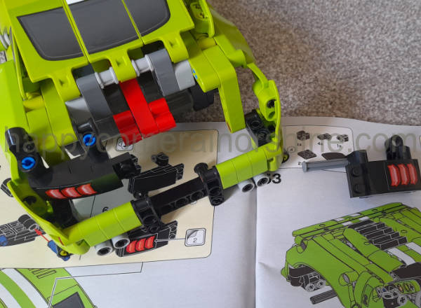 lego technic ford mustang rear section of build