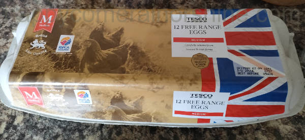 image of tesco free range eggs carton